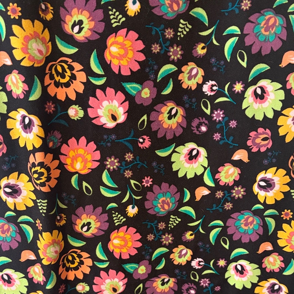LuLaRoe Black Dress with Colorful Floral Design - Picture 3 of 3